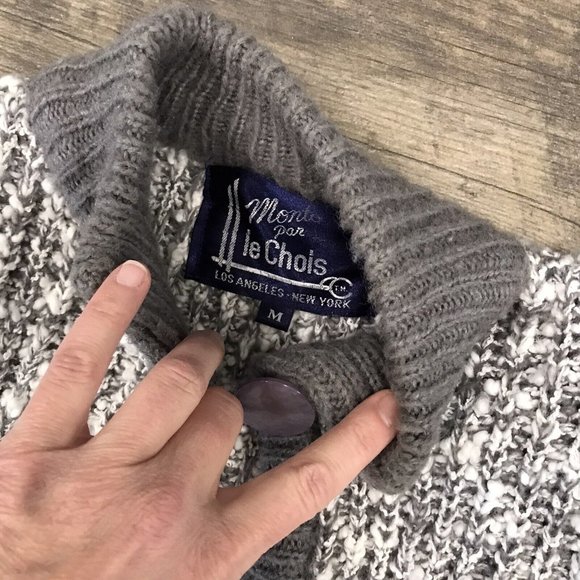 Vintage Monto Par Le Chois Women Size Medium 100% Acrylic Heavy‎ Weight Cardigan - Picture 6 of 10